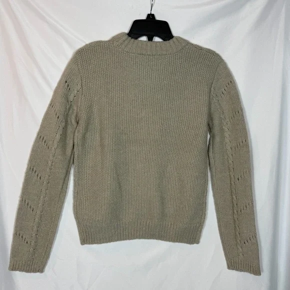 REVOLVE English Factory Eyelet Fuzzy Wool Knit Sweater. Gray. Size Small NWT - Picture 16 of 16